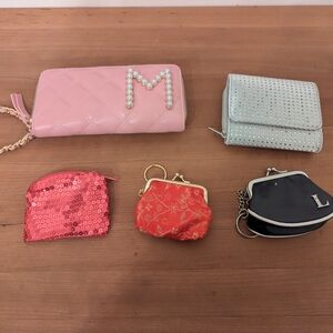 Lot Of 5 Women's Purses &Coin Pouches.